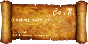 Csabay Noémi névjegykártya
